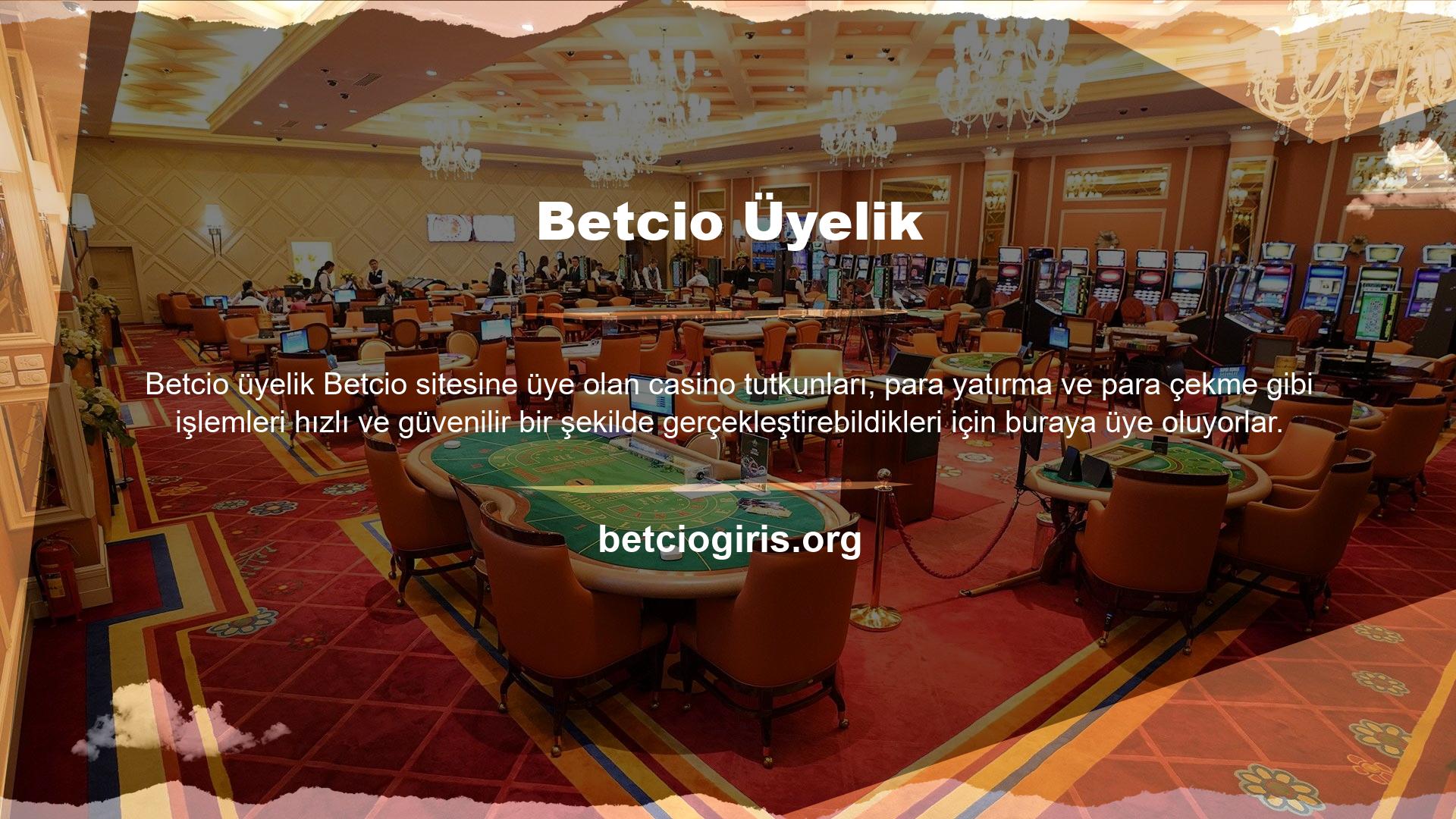 Betcio web sitesi üzerinden para çekme gibi işlemler yapmak isteyenler, işlemlerini güvenilir ve sorunsuz bir şekilde gerçekleştirebilirler